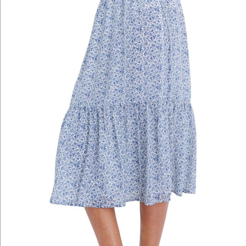 Madewell Floral Print Tiered Peasant Midi Skirt, large